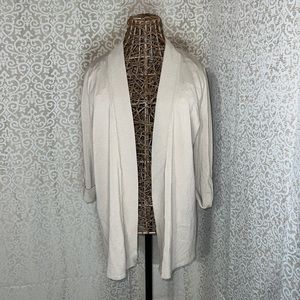 Laura Ashley Beige Cardigan, Open front, Size Large